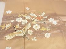 平和屋川間店■豪華色留袖　駒刺繍　飛鳥草花文　暈し染め　金彩　着丈156.5cm　裄丈62cm　正絹　逸品　A-wj4405_画像4