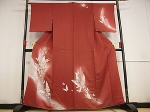 平和屋川間店■訪問着　花蝶文　暈し染め　銀彩　着丈159.5cm　裄丈63.5cm　正絹　逸品　A-wj4791