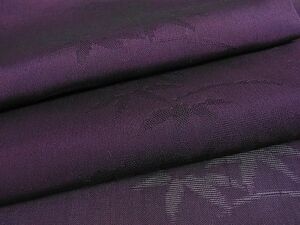 平和屋川間店■夏物　色無地　似せ紫色　芝草笹紋紗　逸品　rv7366