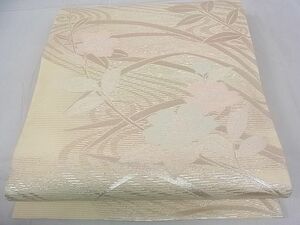 平和屋川間店■夏物　六通柄袋帯　枝花文　銀糸　逸品　hy7812