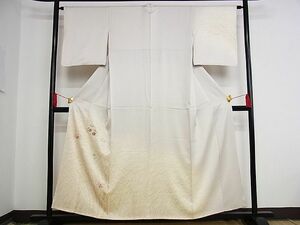 平和屋川間店■訪問着　刺繍　草花文　着丈155cm　裄丈65cm　正絹　逸品　B-np8111