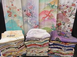 平和屋■1円 訪問着 まとめて 50点 鶴 風景 松竹梅 薔薇 花柄 友禅 駒刺繍 金彩 金銀糸 など 着用可能多数 未使用品あり 全て正絹 sw546