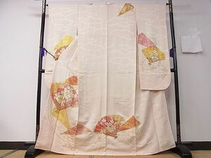 平和屋1■豪華振袖　刺繍　檜扇牡丹花文　金銀彩　逸品　an5329