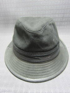 CA4LA カシラ　紳士帽　ハット　帽子　本革　バッファロー革　ブラック　58～59cm　J2401C