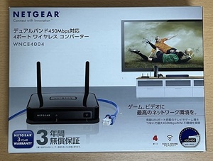 【レア品・未開封】NETGEAR WNCE4004 無線LAN デュアルバンド450Mbps対応 4ポートワイヤレスコンバーター