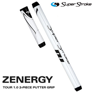 (日本正規品) スーパーストローク パター用ゴルフグリップ ゼナジー ツアー1.0 2ピースグリップ ZENERGY TOUR1.0 2PIECE ホワイトブラック