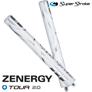 (日本正規品) スーパーストローク パター用ゴルフグリップ ゼナジー ツアー2.0 ZENERGY TOUR 2.0 パターグリップ ホワイトシルバー