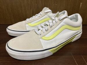 VANS OLD SKOOL SKATE ヴァンズ バンズ オールド スクール スケート スニーカー スエード キャンバス 白×黄 US8.5