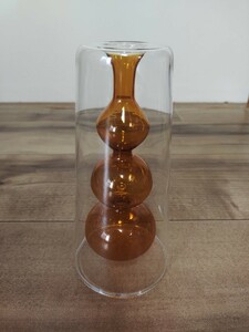 ガラス製 花瓶 一輪挿しフラワーベース 北欧 レトロモダン ミッドセンチュリー アンティーク 昭和レトロ 和風モダン