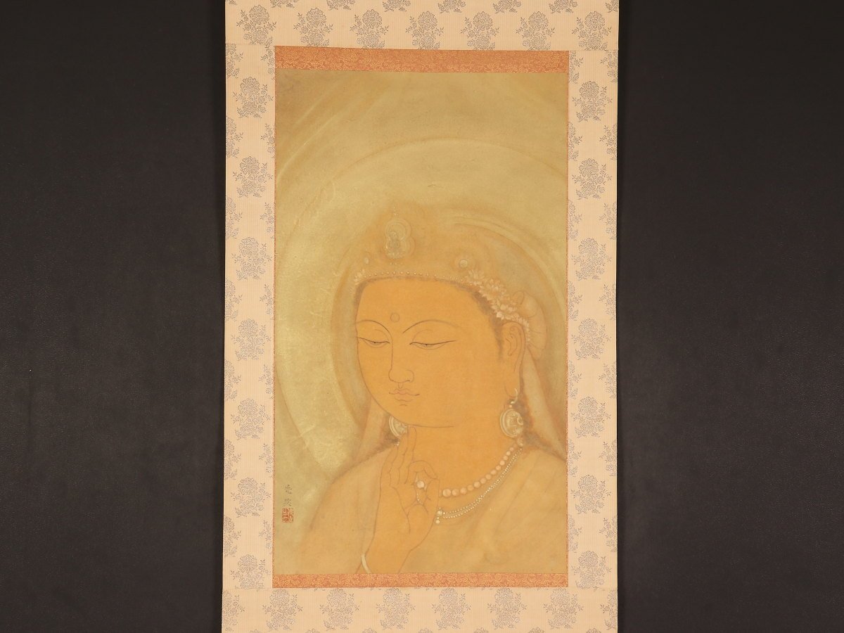 [Authentique] [Transferred_2] dr2060 Peinture sur visage de Koen Nakatani Kannon, avec boîte et double boîte, entraîné par Kuura Noda, de Tokyo, Peinture, Peinture japonaise, personne, Bodhisattva