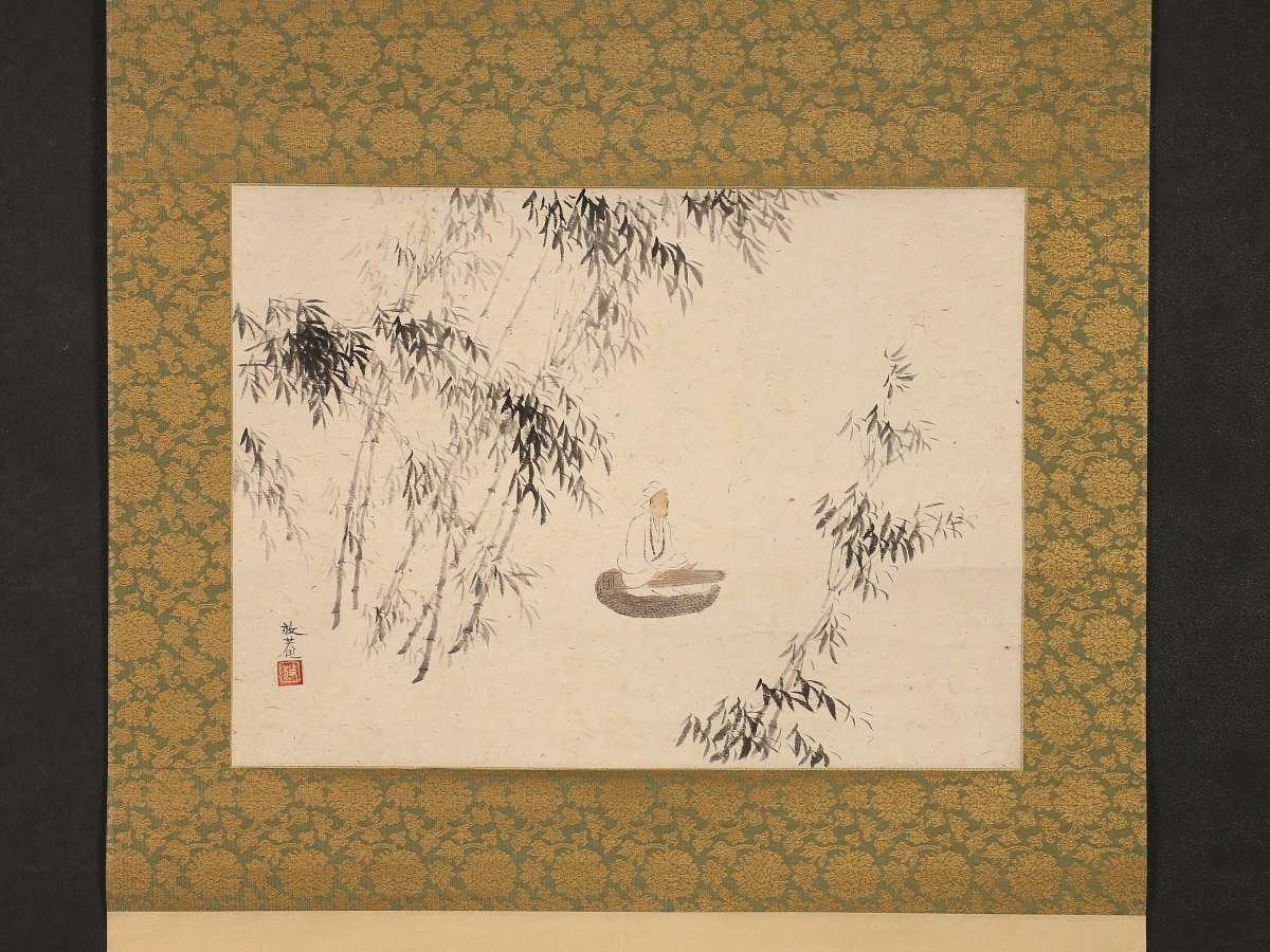 [Authentic] [Transferred_2] dr2053 [Kosugi Hoan] Seated alone playing the koto, with certificate of appraisal by the Tokyo Metropolitan Art Museum Appraisal Committee, Tochigi native, new literati painting, Western painting, Painting, Japanese painting, person, Bodhisattva