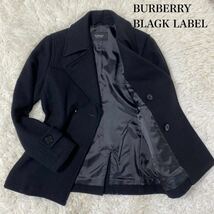 極美品 BURBERRY BLAGK LABEL バーバリーブラックレーベル ピーコート Pコート ジャケット ブラック　メンズ　サイズM_画像1