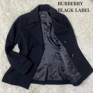 極美品 BURBERRY BLAGK LABEL バーバリーブラックレーベル ピーコート Pコート ジャケット ブラック　メンズ　サイズM