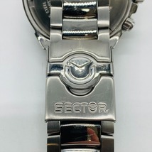 SECTOR クロノグラフ クオーツ 不動 美品 SS 350 ダイバース ラグスポ 時計 100ｍ 白文字盤 セクター ステンレススティール 腕時計 5052_画像8