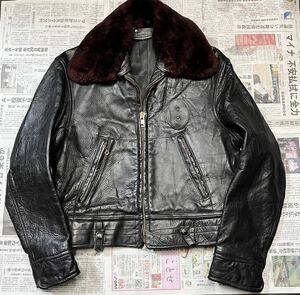 60s CAL LEATHER ライダースジャケット 36位 ポリスマン シングル CHP 50s ヴィンテージ ロカビリー バイカー THE CLASH ジョーストラマー 