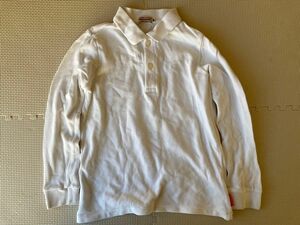 ミキハウス★日本製長袖ポロシャツ白130cm