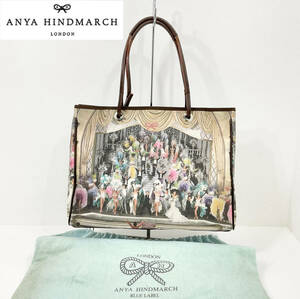 アニヤハインドマーチ 転写トートバッグ プリントバッグ 31×24×9cm ANYA HINDMARCH 保存袋（C1012）