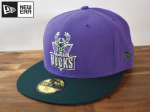 ★未使用品★NEW ERA ニューエラ × MILWAUKEE BUCKS バックス NBA 59 FIFTY【7-5/8 - 60.6cm】 キャップ 帽子 H119