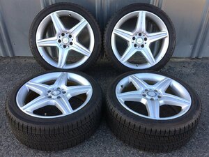 中古 メルセデス・ベンツ AMG 純正ホイール 19インチ 8.5J +43 PCD112 5H スタッドレスタイヤ付き4本 ブリザック 2017年製造 Sクラス