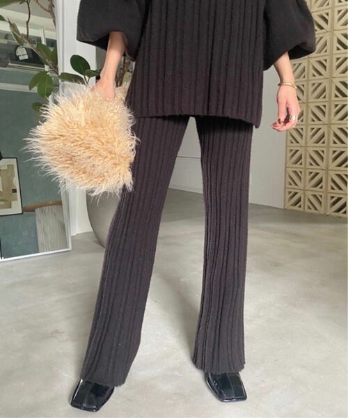 AMERI FLUFFY LOOSE KNIT PANTS 黒色 税込14,300円