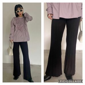 AMERI FLUFFY LOOSE KNIT PANTS 黒色 税込14,300円