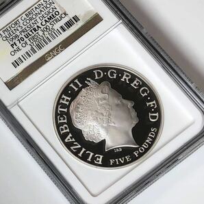 ★ オールド 最高鑑定 ★ 2013 イギリス ピエフォー 銀貨 PF70UC NGC エリザべス 初期300枚 5ポンド モダンコイン アンティークの画像7