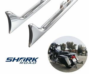 ★39インチ SHARKROAD ハーレー 1995～2016 マフラー 1 7/8 フィッシュテール クローム ツーリング ツアラー 日本未発売