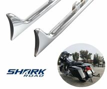 ★39インチ SHARKROAD ハーレー 1995～2016 マフラー 1 7/8 フィッシュテール クローム ツーリング ツアラー 日本未発売_画像1