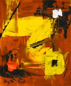 Art hand Auction Hiroshi Miyamoto 2023DR-354 Extracción amarilla (ubicua), cuadro, acuarela, pintura abstracta