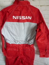 新品未使用品 ニッサン・日産・NISSAN 赤×グレー ♪♪ 作業服！メカニック長袖つなぎ服・オールインワン・2L オールシーズン用_画像2