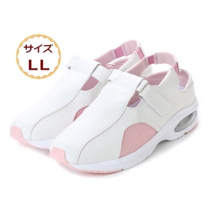  lady's nurse shoes room shoes sneakers on shoes nursing light weight wide width velcro mesh pink 16546-pnk-LL ( 25.0cm )