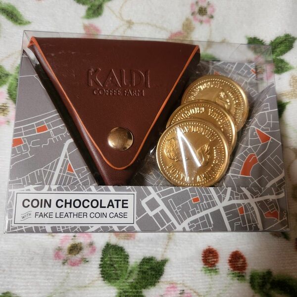 カルディ 三角コインケース（コイン型チョコレート3個入り）◆茶色☆ 新品・未開封◆ラッピング無料