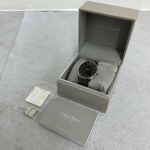 K339-C4-928 Calvin Klein カルバン クライン K4D 211 ブラック文字盤 ラウンド CK メンズ 腕時計 コマ/箱/説明書付き ②