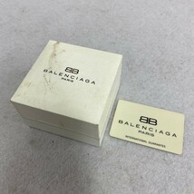 K338-C6-463 BALENCIAGA バレンシアガ クォーツ ネイビー文字盤 スクエア レディース 腕時計 1371 箱/ギャランティカード付き ②_画像10