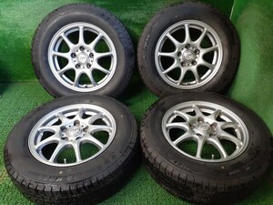 マナレイ 15インチ PCD114.3 6J KENDA 冬タイヤ付 205/65R15 4本セット 中古 売切!!