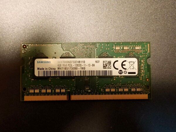 DDR3L PC3L-12800S 4GB　 SAMSUNG メモリ