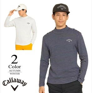 【 ホワイト LL 新品 タグ付き 】 Callaway キャロウェイ ゴルフウェア モックネック 長袖 シャツ 防寒