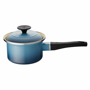 【未使用】LE CREUSET（ル・クルーゼ） ソースパン 14cm 　ブルー　片手鍋　ホーロー　ミルクパン　箱あり