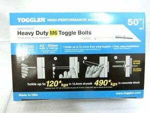 トグラー TOGGLER スナップトグル Heavy Duty M6 トグルボルト 50PCS 重量アンカー 箱入り 未開封品 ■18