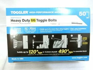 トグラー TOGGLER スナップトグル Heavy Duty M6 トグルボルト 50PCS 重量アンカー 箱入り 未開封品 ■11