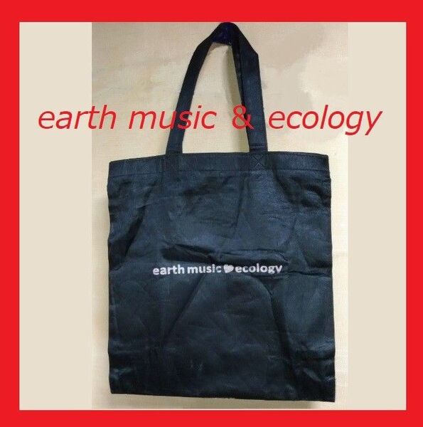 earth music&ecology トートバッグ エコバッグ サブバッグ ブラック×ピンク アース ミュージック&エコロジー