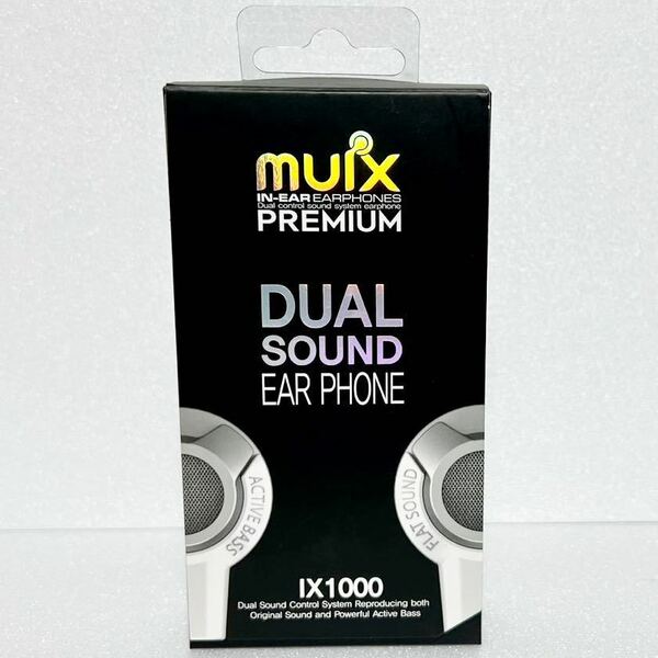 【新品/未使用】MUIX デュアルサウンド カナル型イヤホン IX1000 ホワイト IX1000-WH