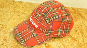シュプリーム Washed Chino Twill Camp Cap 20AW キャップ ロゴ チェック ストリート メンズ 赤 red Supreme 帽子 現状品