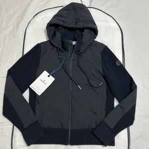 【新作】【極美品】MONCLER モンクレール ハイブリッドダウン　ニット　パーカー　黒　ネイビー　M