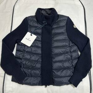 【美品】【最安値】MONCLER モンクレール ダウン　ニット　ジャケット　ネイビー　S