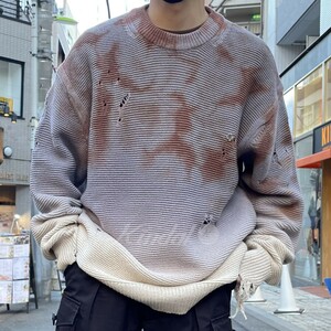 Children of the discordance　 22AW 5G HAND DYEING CN KNITタイダイ染ダメージ加工ニットセーター 商品番号：8069000100082