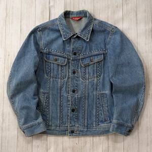 Supreme/シュプリーム/Studded Denim Trucker Jacket/スタッズデニムトラッカージャケット/Gジャン/ユーズド加工/Sup刻印皮バッチ