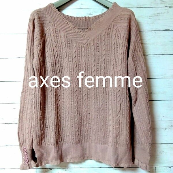 axes femme　 フリルニットセーター