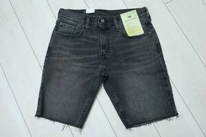 新品リーバイス39864-0065 W30 405 STANDARD SHORTS デニムショートパンツ/裾カットオフ ユーズドブラック ストレッチデニム