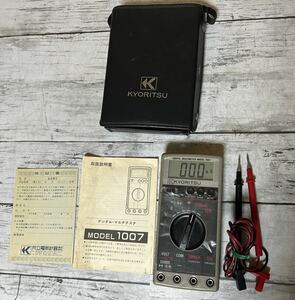 24A01-18N:KYORITSU DIGITAL MULTIMETER MODEL1007　共立電気計器/デジタル/テスター/8×16×3cm　動作良好